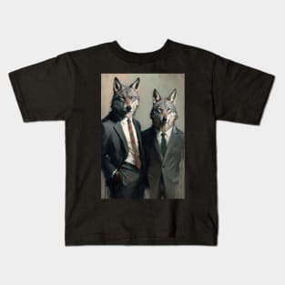 Wolf Couple - LGBTQ+ Pride Kids T-Shirt